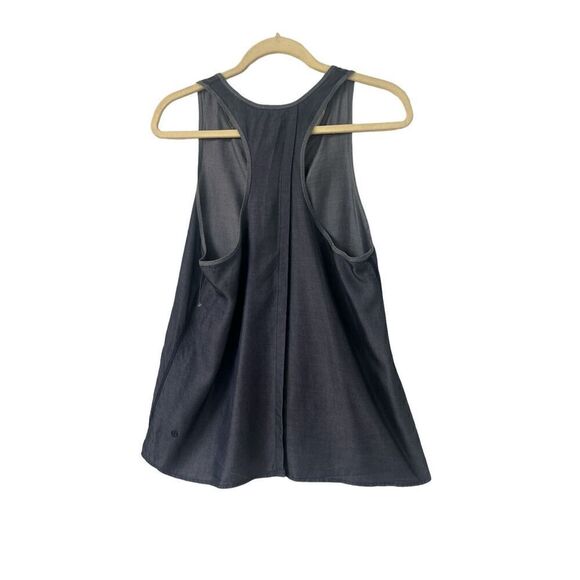 Lululemon “All tied up” open back tank top blue denim - Picture 2 of 3